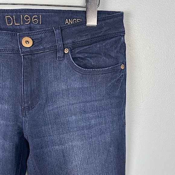 DL1961 Womens Angel Mid Rise Skinny Jeans Dark Wash Stretch Fading Size 28 - Picture 6 of 14